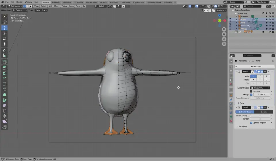 Porg in the viewport