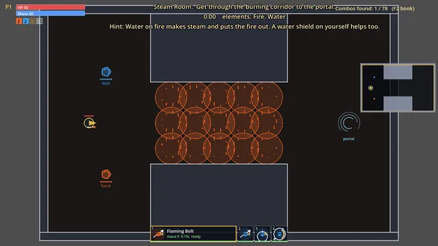 Challenge 2, Steam Room: a burning corridor between you and the portal
