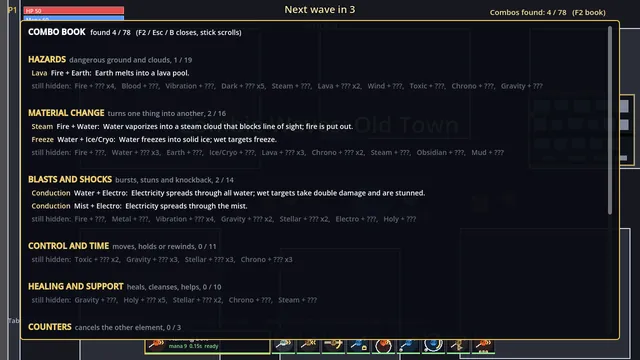 The Combo Book, grouped by what each combo does