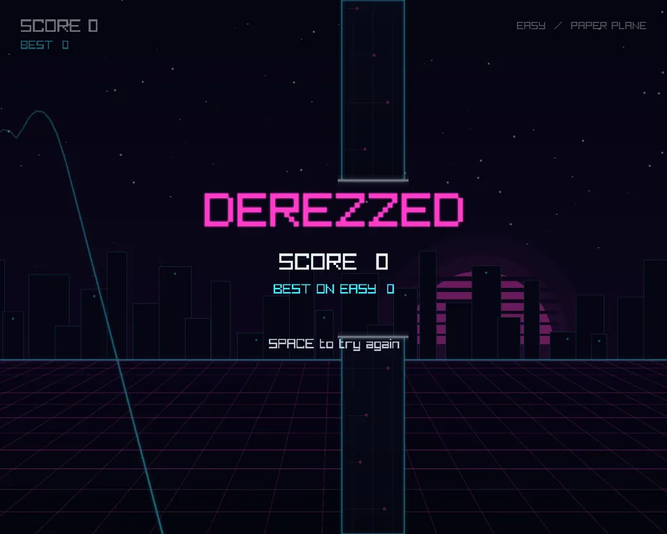 Derezzed: the v3 game over screen