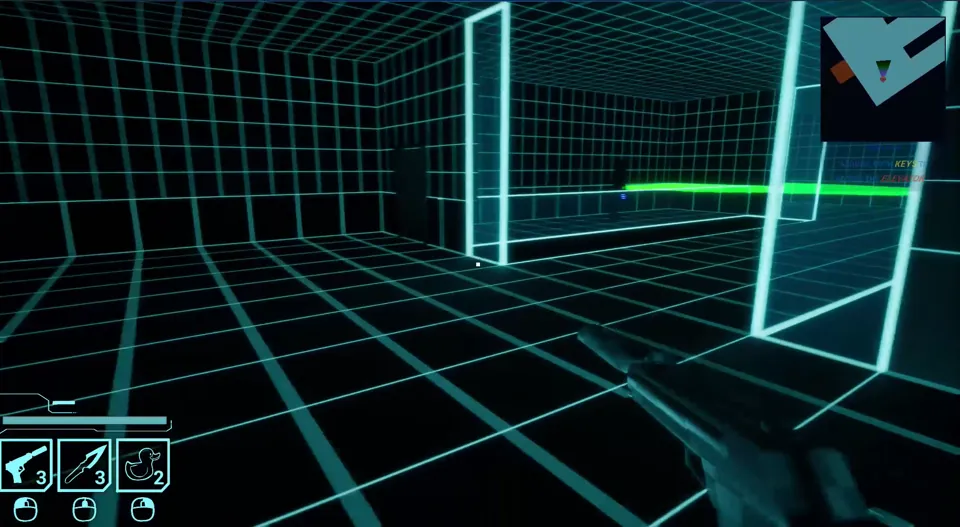 Neon room with HUD