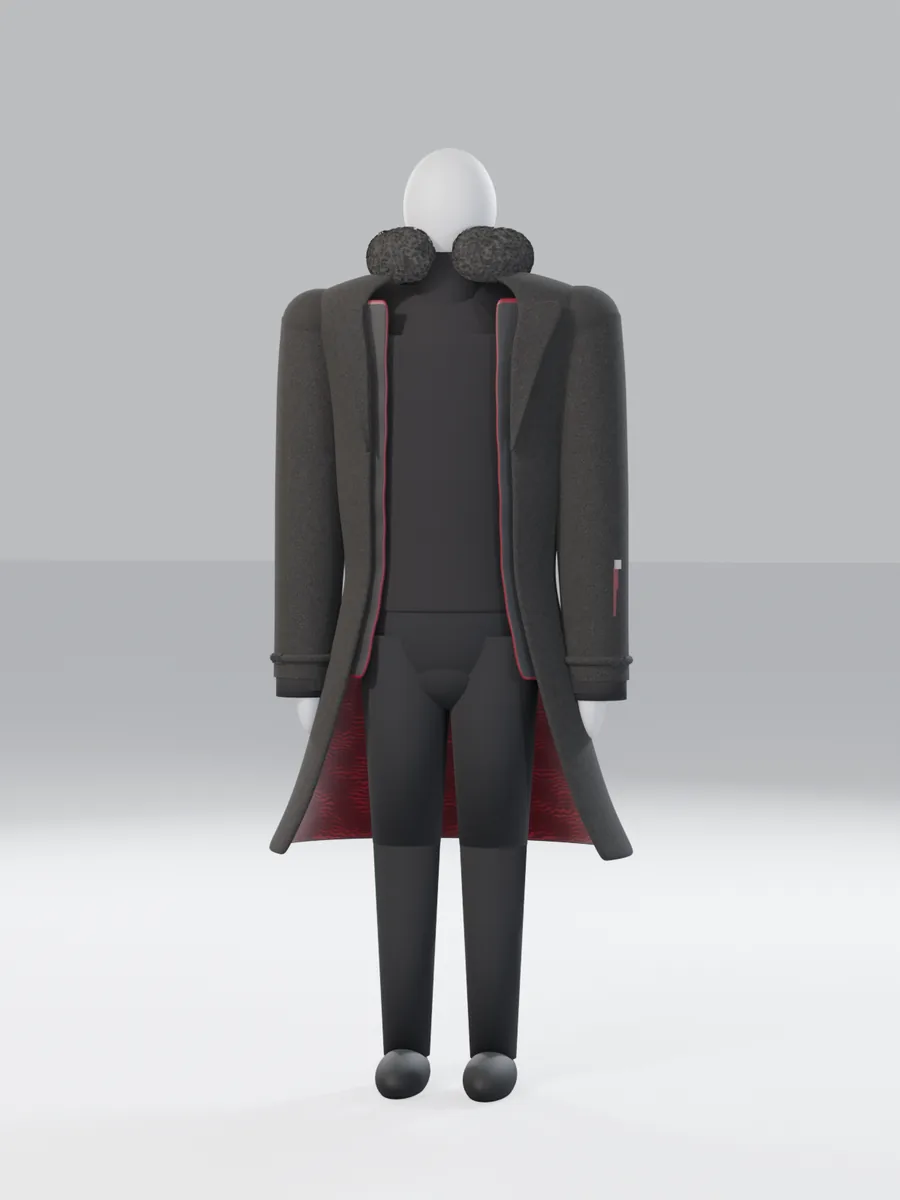 The mannequin with the shell and inner jacket both open